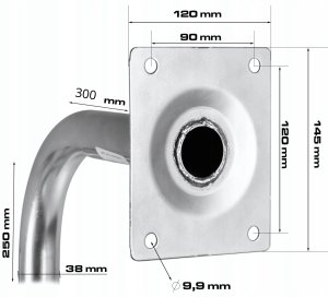 UCHWYT ŚCIENNY GIĘTY USC-32/300-J 5
