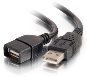 C2G 6.6ft USB Extension Cable - USB A to USB A Extension Cable - USB 2.0 - M/F - USB-Verlangerungskabel - USB (M) zu USB (W) - 2 m - Schwarz 1