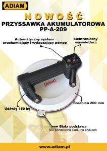 Przyssawka akumulatorowa do płytek ADIAM 4