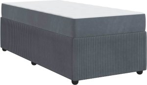 vidaXL Rama łóżka z materacem Inny ciemno szary 100 x 200 cm Aksamit 2