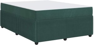 vidaXL Rama łóżka z materacem Inny Ciemnozielony 140 x 200 cm Aksamit 2