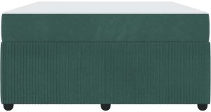 vidaXL Rama łóżka z materacem Inny Ciemnozielony 140 x 200 cm Aksamit 7