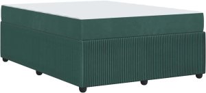 vidaXL Rama łóżka z materacem Inny Ciemnozielony 140 x 200 cm Aksamit 9