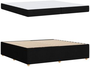 vidaXL Ramka łóżka Inny Czarny 200 x 200 cm tkanina 6