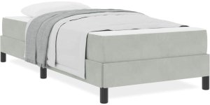 vidaXL Łóżko kontynentalne z materacem Jasnoszary 90 x 200 cm Aksamit 4