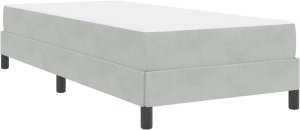 vidaXL Łóżko kontynentalne z materacem Jasnoszary 90 x 200 cm Aksamit 9
