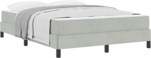 vidaXL Łóżko kontynentalne z materacem Jasnoszary 140 x 200 cm Aksamit 3