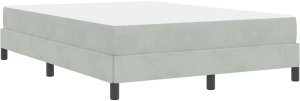 vidaXL Łóżko kontynentalne z materacem Jasnoszary 140 x 190 cm Aksamit 9