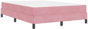 vidaXL Łóżko kontynentalne z materacem Różowy 140 x 200 cm Aksamit 9
