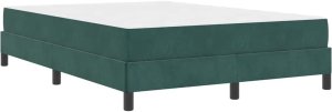 vidaXL Łóżko kontynentalne z materacem Ciemna zieleń 160 x 200 cm 2