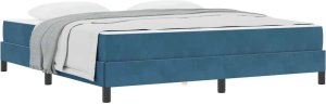 vidaXL Łóżko kontynentalne z materacem Ciemnoniebieski 180 x 200 cm 3