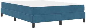 vidaXL Łóżko kontynentalne z materacem Ciemnoniebieski 140 x 200 cm 2
