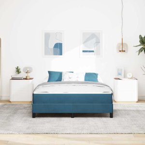 vidaXL Łóżko kontynentalne z materacem Ciemnoniebieski 140 x 200 cm 5