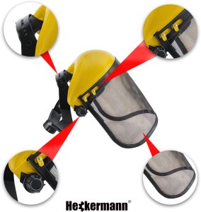 Maska przyłbica ochronna do koszenia cięcia z nausznikami Heckermann 8801 8