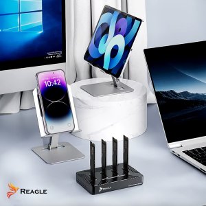 ADAPTER KIESZEŃ NA 4x DYSKI SSD NVME PCIe 2w1 SATA NGFF M.2 CZYTNIK USB 3.2 REAGLE 8