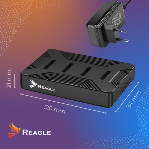 ADAPTER KIESZEŃ NA 4x DYSKI SSD NVME PCIe 2w1 SATA NGFF M.2 CZYTNIK USB 3.2 REAGLE 9