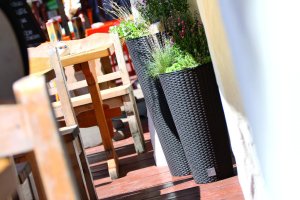 Doniczka okrągła ratanowa 30cm Donica wysoka + wkład dystansowy 12