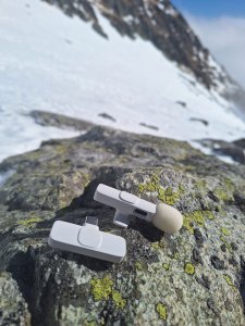 Mikrofon krawatowy bezprzewodowy Typ C podwójny (2 w zestawie) K1 czarny 12