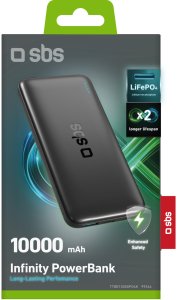 Powerbank SBS Infinity 10000mAh 10W LiFePo₄ USB-A USB-C - czarny 2