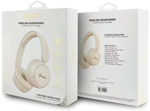 Słuchawki nauszne Guess Bluetooth 5.3 Metal Logo Script beżowy 4