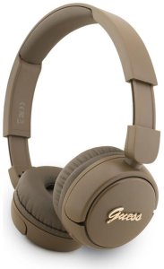 Słuchawki nauszne Guess Bluetooth 5.3 Metal Logo Script brązowy 1
