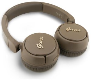 Słuchawki nauszne Guess Bluetooth 5.3 Metal Logo Script brązowy 3