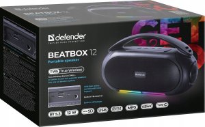 Głośnik Defender BEATBOX 12 Bluetooth 12W MP3/FM/SD/USB/LED czarny 7