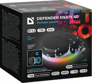 Głośnik Defender Enjoy 40 Bluetooth 7W BT/LED/TF/MP3/TWS/magnes 10