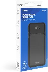 SAVIO BA-08 POWERBANK 10000 mAh, czarny 7