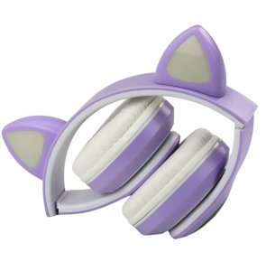 Słuchawki Lean Kocie Uszy fioletowe (25061) 3