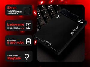 Power bank TRACER AirMag1 5000mAh PD20W+15W Mag 15