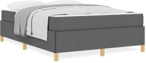 vidaXL Łóżko sprężynowe Ciemnoszary i Biały i Ciemnoszary 140 x 200 cm 4
