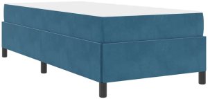 vidaXL Ramka łóżka Inny Ciemnoniebieski i biały 90 x 190 cm Aksamit 2