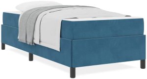 vidaXL Ramka łóżka Inny Ciemnoniebieski i biały 90 x 190 cm Aksamit 4