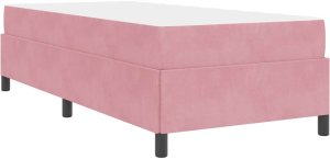 vidaXL Ramka łóżka Inny Różowy i biały 90 x 190 cm Aksamit 9