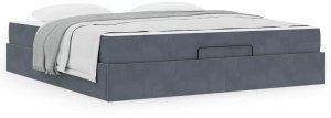 vidaXL Ramka łóżka Inny ciemno szary 180 x 200 cm Aksamit 4