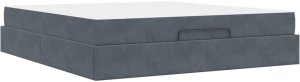vidaXL Ramka łóżka Inny ciemno szary 180 x 200 cm Aksamit 9