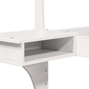vidaXL Stelaż łóżka z stolikami nocnymi Z zagłówkiem Biały 80 x 200 cm 2