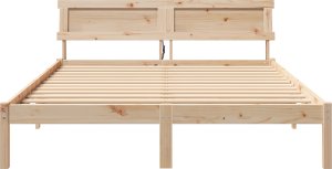 vidaXL Ramka łóżka Brązowy 160 x 200 cm Lite drewno sosnowe 2
