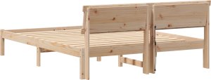 vidaXL Ramka łóżka Brązowy 160 x 200 cm Lite drewno sosnowe 3