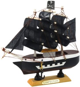 Model Kolekcjonerski Dekoracyjny Statek Żaglowiec Piracki Czarny 16x15cm LEAN Toys 2