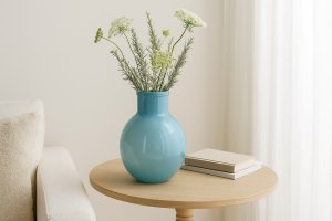 Wazon szklany 31 cm niebieski 5126c San Miguel 7