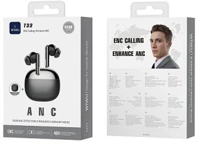 WiWU - Słuchawki bezprzewodowe TWS T33 z funkcją ANC - czarne 3
