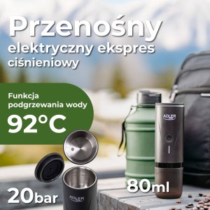 Ekspres na kapsułki Adler Przenośny elektryczny ekspres ciśnieniowy do kawy - 20 bar - USB  (AD 4400) 18