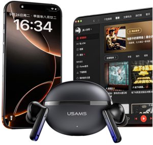 Słuchawki Usams Słuchawki Bluetooth USAMS Echo* E02 TWS ANC+ENC bezprzewodowe czarny 6