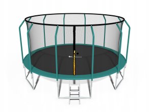 Trampolina ogrodowa dla dzieci 374cm z siatką zewnętrzną i drabinką 2