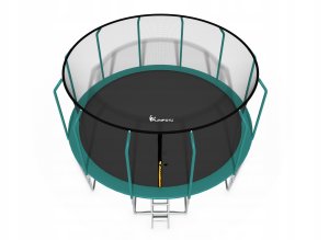 Trampolina ogrodowa dla dzieci 374cm z siatką zewnętrzną i drabinką 3