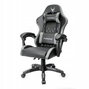 Fotel Varr VARR GAMING CHAIR BACKREST+ARMRESTS REGULATION 2 PILLOWS FOTEL GAMINGOWY FIORANO REGULACJA OPARCIA I PODŁOKIETNIKÓW 2 PODUSZKI GREY+BLACK [45841] 3
