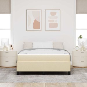 vidaXL Łóżko sprężynowe Kremowy, Czarny 140 x 200 cm 5