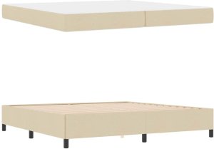 vidaXL Łóżko sprężynowe Kremowy, Czarny 200 x 200 cm 6